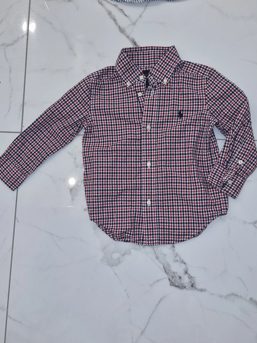 Ralph Lauren Red & Navy Gingham Button-Down Shirt